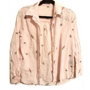 Blouse w Floral Embroidery